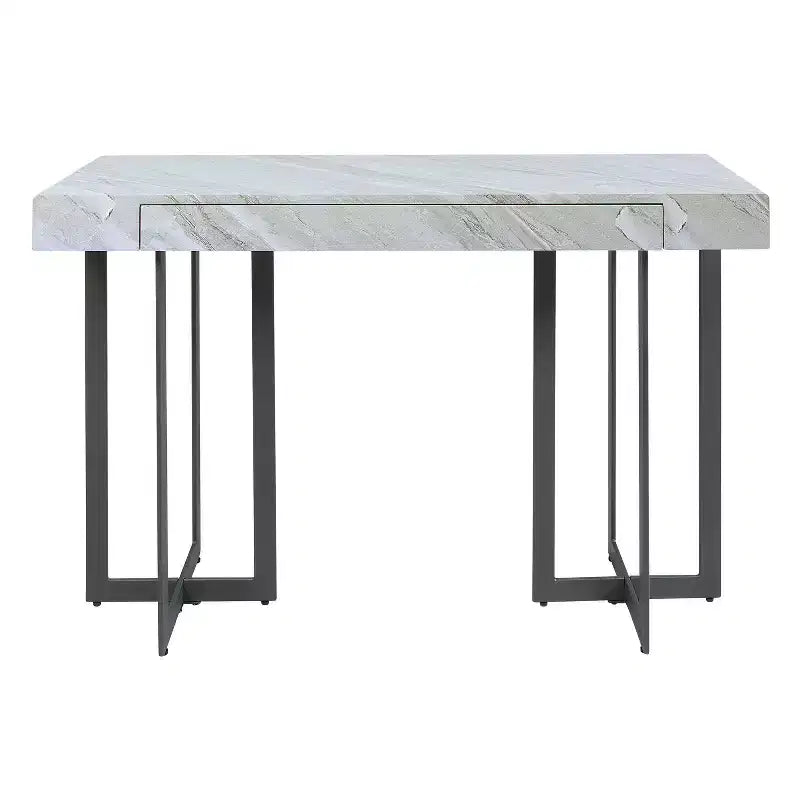Set da 3 tavolini da caffè contemporanei Rohde con cassetti grigio/metallo color gomma -