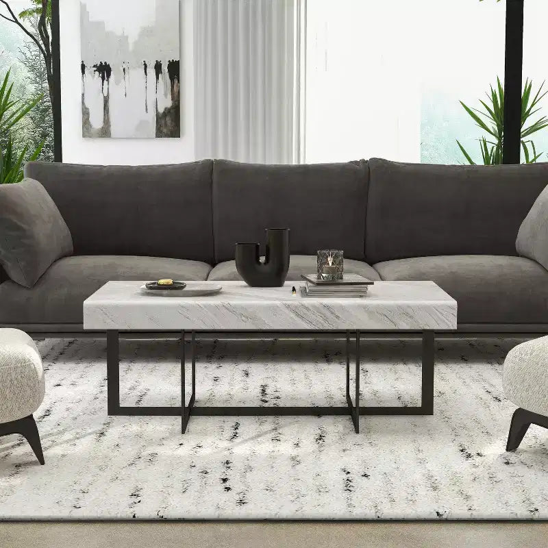Set da 3 tavolini da caffè contemporanei Rohde con cassetti grigio/metallo color gomma -