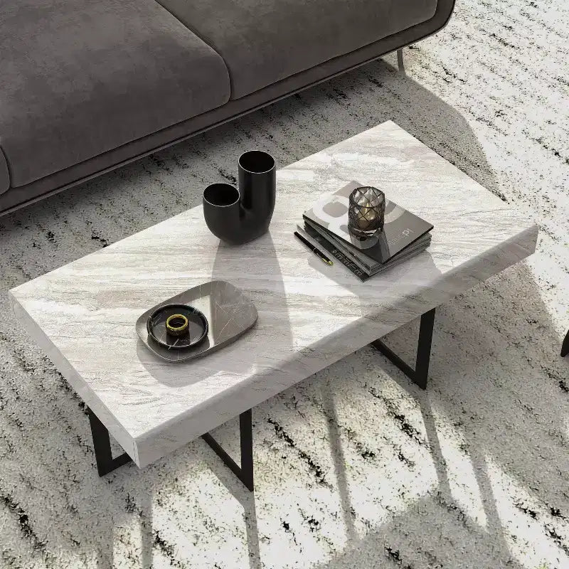 Set da 3 tavolini da caffè contemporanei Rohde con cassetti grigio/metallo color gomma -