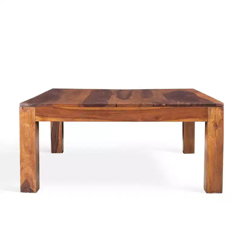 Tavolino da caffè quadrato basso cubo fatto a mano marrone - : Legno rustico, Finitura atossica, Vano portaoggetti, Design moderno