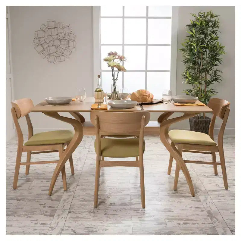 Set da pranzo Christopher Knight Home a 5 pezzi 60 Lucious con gambe curve