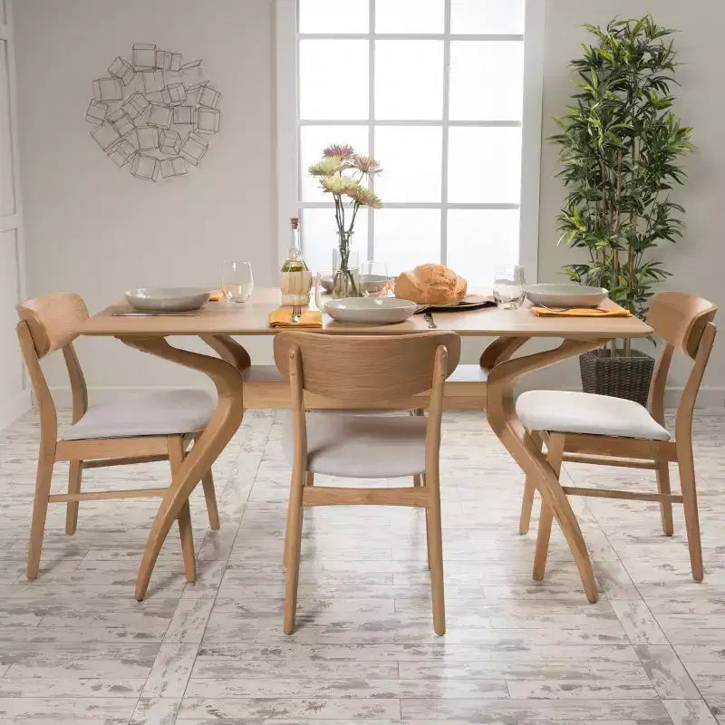 Set da pranzo Christopher Knight Home a 5 pezzi 60 Lucious con gambe curve