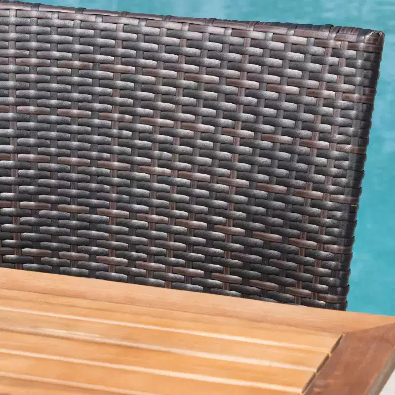 Set da pranzo 7 pezzi Monterey in acacia e vimini - Christopher Knight Home
