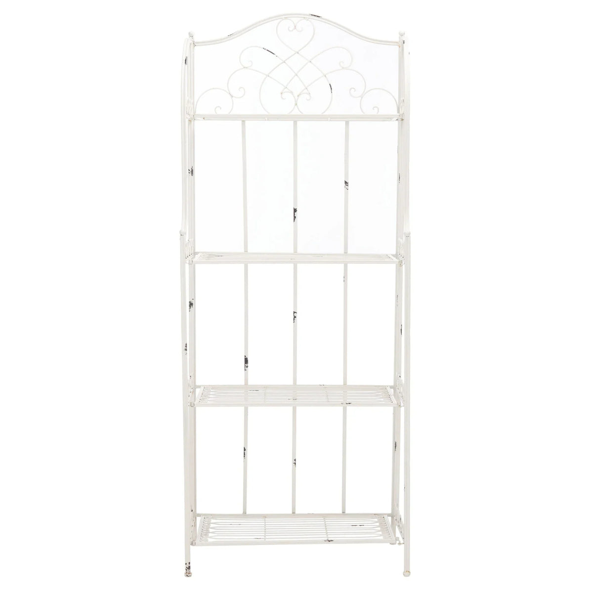 SAFAVIEH Bryn Scaffale da panettiere da esterno a 4 ripiani in ferro battuto vittoriano - 25 pollici L x 15 pollici P x 63 pollici H - 25 L x 15 P x 63 H