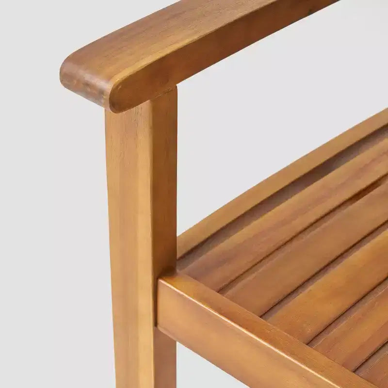 Set da pranzo con fioriera Huckleberry 7 pezzi in legno di acacia e ferro