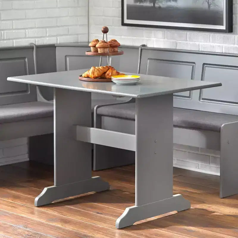 Set da pranzo con angolo colazione Buylateral 3 pezzi Polly Farmhouse imbottito in legno massello