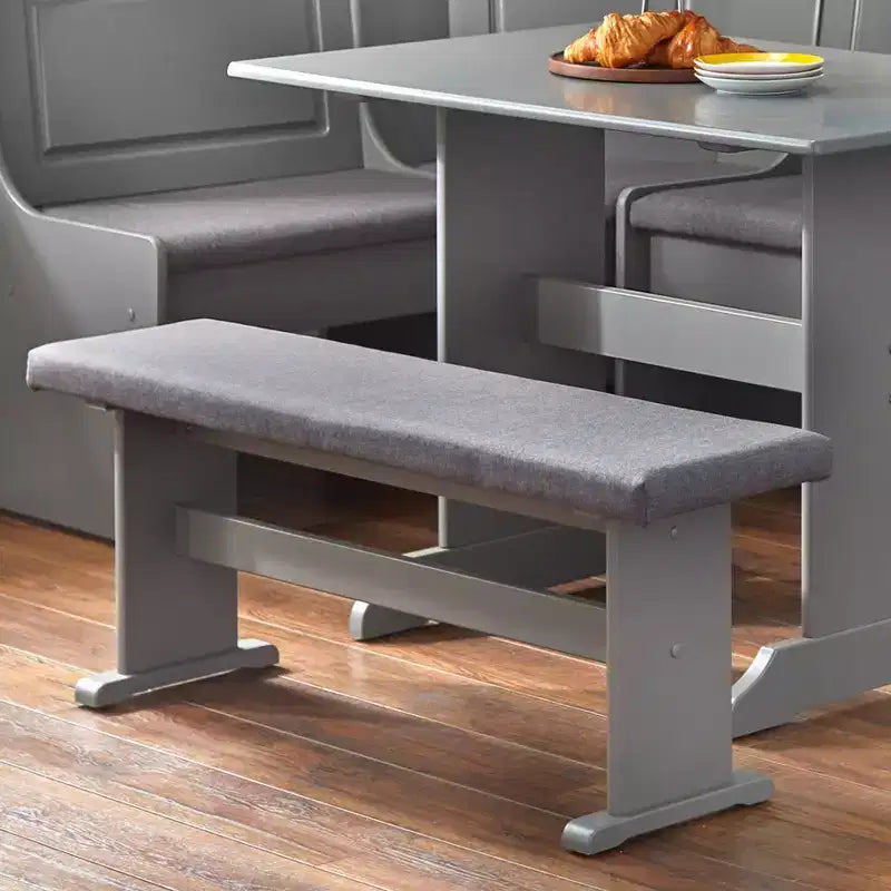 Set da pranzo con angolo colazione Buylateral 3 pezzi Polly Farmhouse imbottito in legno massello
