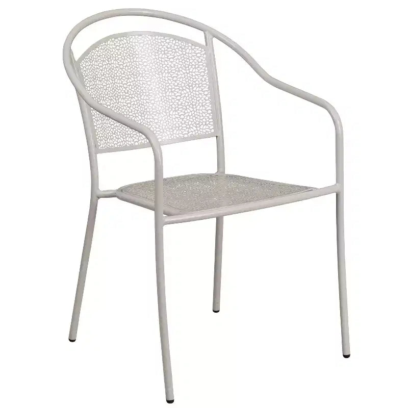 Set tavolo da patio pieghevole in acciaio Flash Furniture Oia commerciale, rotondo da 30", per interni/esterni, con 2 sedie con schienale rotondo