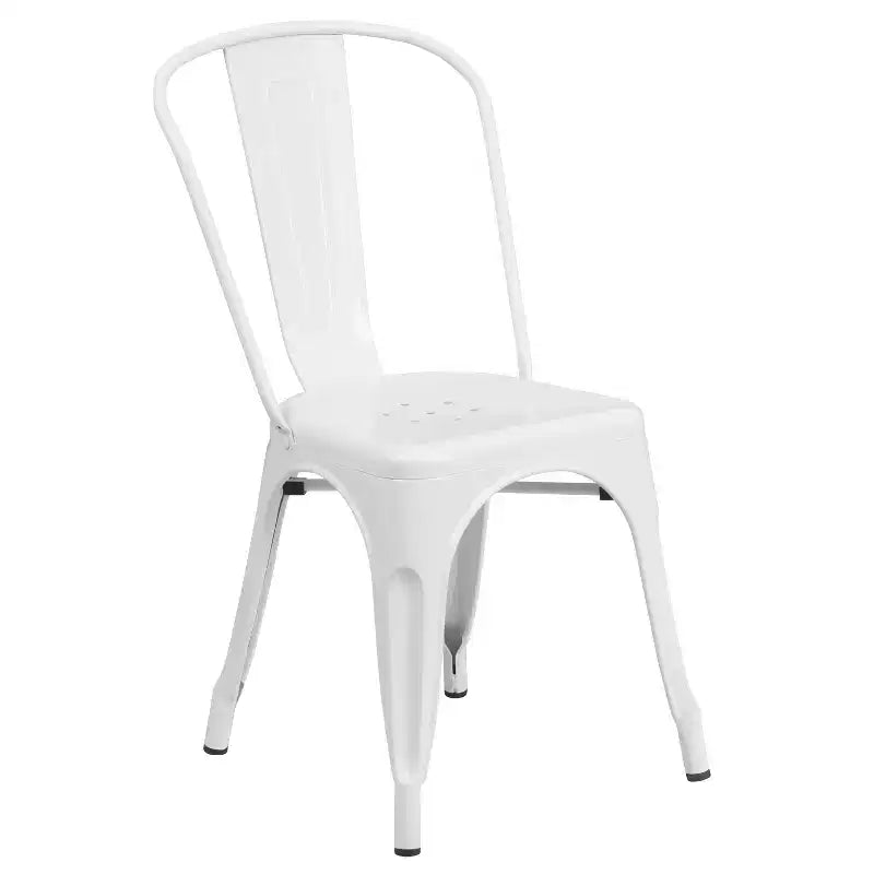 Set Tavolo Tondo in Metallo da Interno-Esterno Emma and Oliver, Grado Commerciale, da 24", con 2 Sedie da Caffè