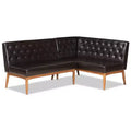 2pc Riordan Wood Dining Nook Banquette Set - Baxton Studio