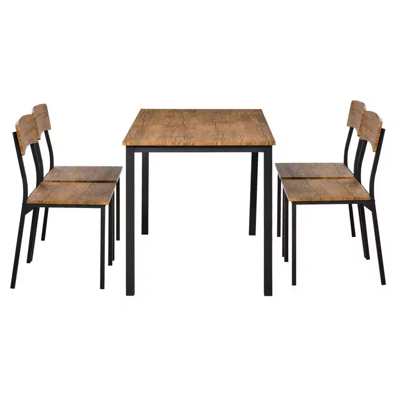 Set tavolo da pranzo e sedie HOMCOM 5 pezzi, stile industriale moderno, per spazi ridotti, cucina, sala da pranzo