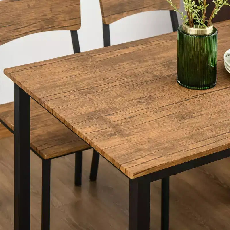 Set tavolo da pranzo e sedie HOMCOM 5 pezzi, stile industriale moderno, per spazi ridotti, cucina, sala da pranzo