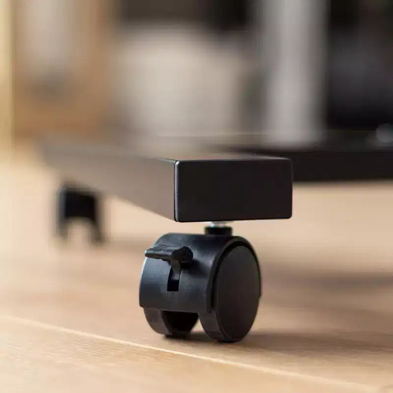Carrello per laptop regolabile in altezza con tavolino laterale e postazione di lavoro dinamica, supporto per laptop, marrone