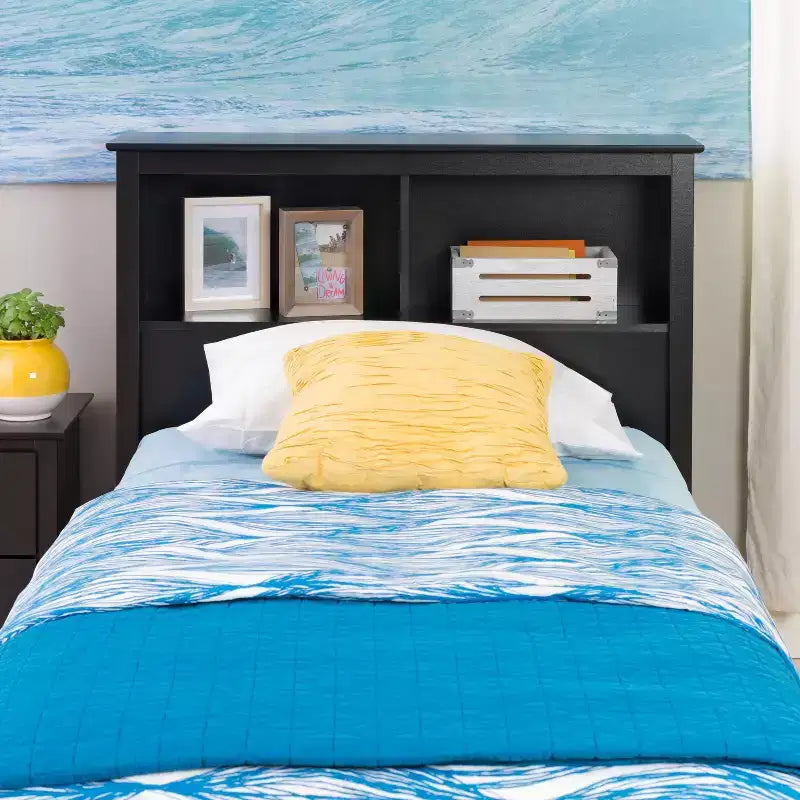 Testata letto con libreria -