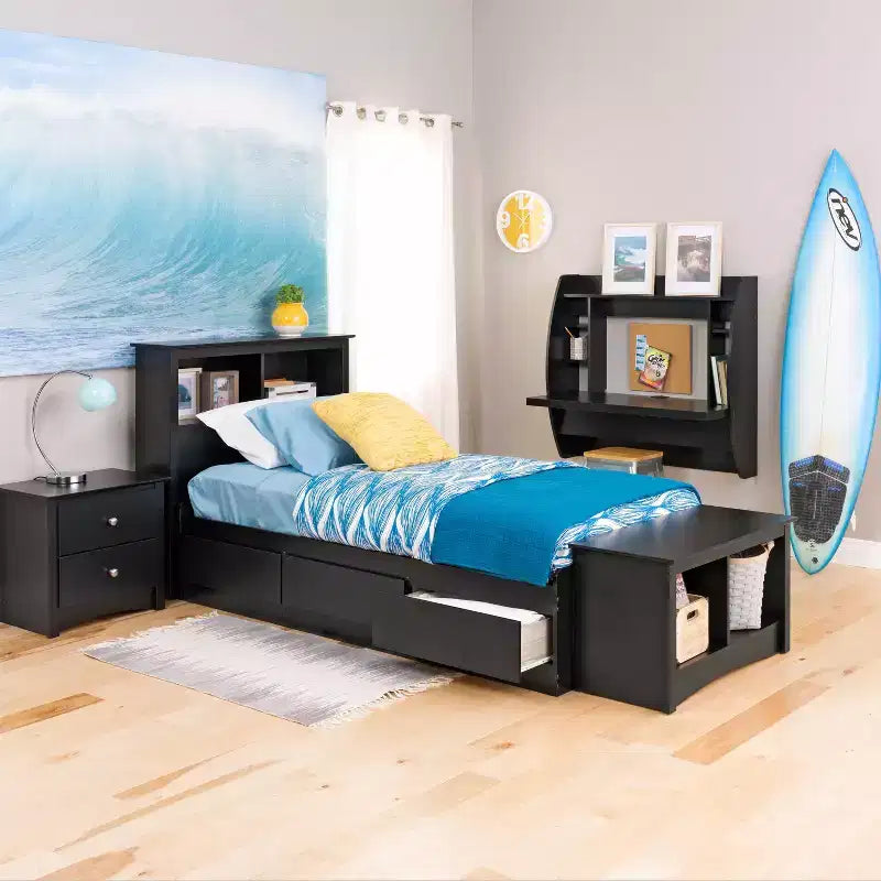 Testata letto con libreria -