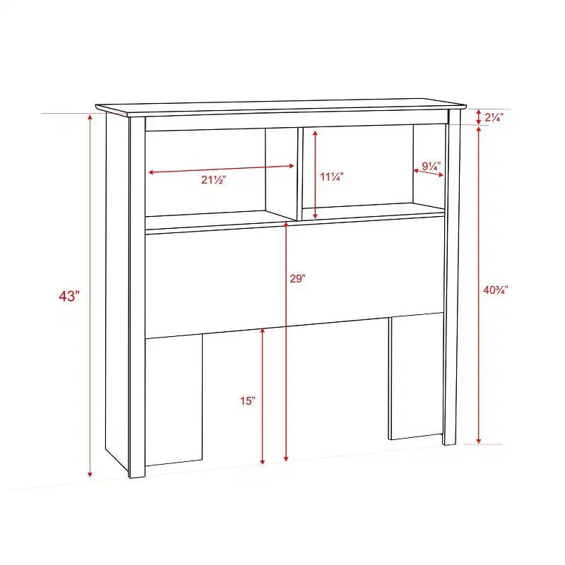 Testata letto con libreria -