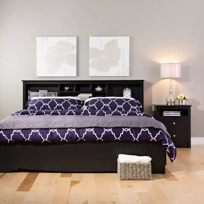 Testata letto con libreria -