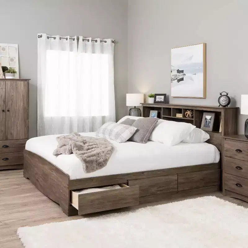 Testata letto con libreria -