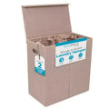 BirdRock Home Double Laundry Hamper with Lid and Removable Liner - Cream