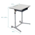 3S Mobile Open Front Desk, Sit Stand and Store, Regolabile, Arredo per aula, Grigio
