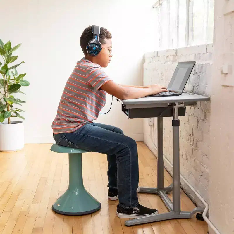 3S Mobile Open Front Desk, Sit Stand and Store, Regolabile, Arredo per aula, Grigio