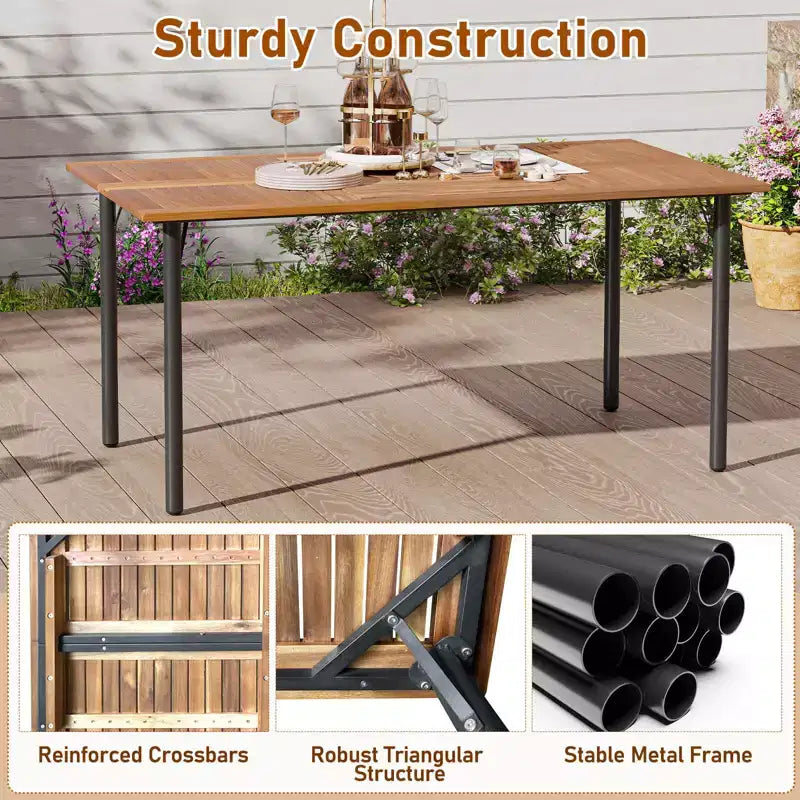 Set da pranzo da esterno in rattan a 7 pezzi Costway con foro per ombrellone