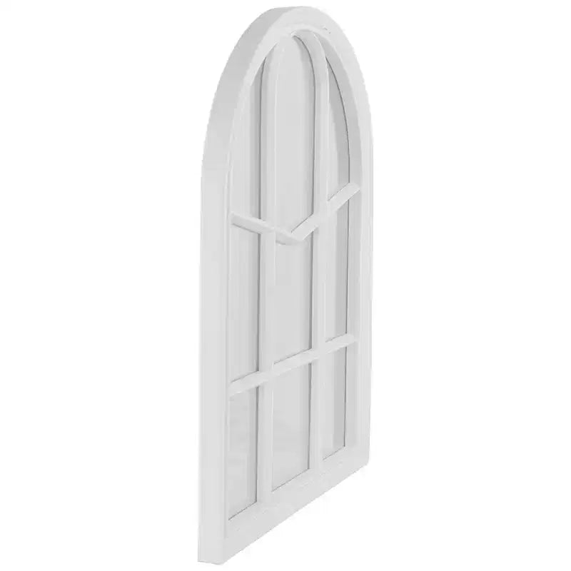 Specchio da parete 20 finestre ad arco con cornice bianca