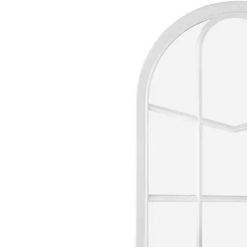 Specchio da parete 20 finestre ad arco con cornice bianca