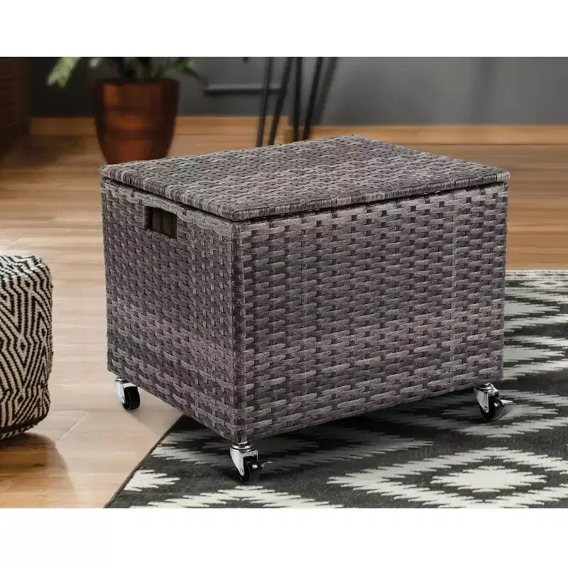 Cassetto Portadocumenti - Armadietto con Ruote - Organizer per Documenti - Ufficio Casa (Grigio)