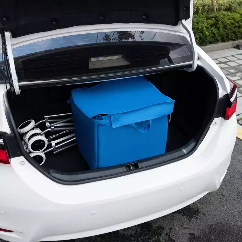 Carrello portaspesa pieghevole con borsa in tela rimovibile resistente all'acqua Nero/Blu
