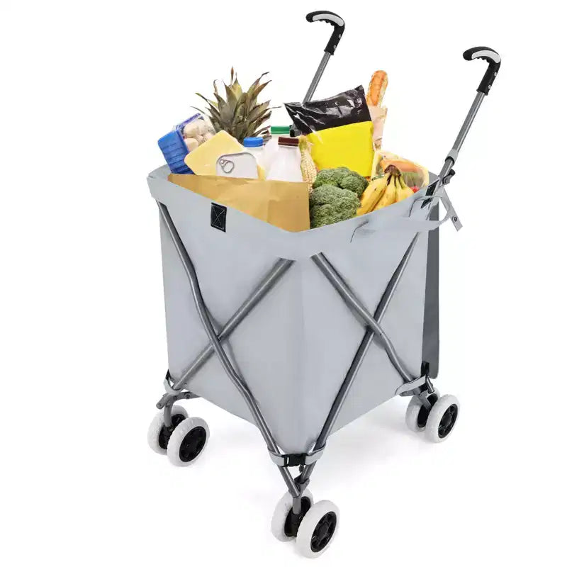 Carrello portaspesa pieghevole con borsa in tela rimovibile resistente all'acqua Nero/Blu