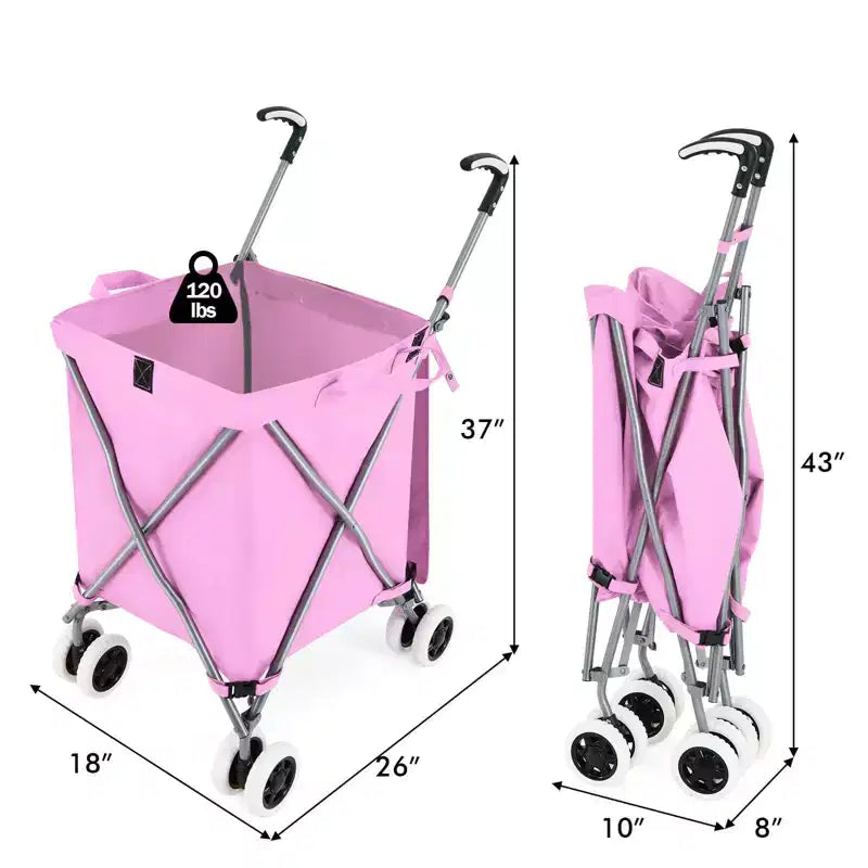 Carrello portaspesa pieghevole con borsa in tela rimovibile resistente all'acqua Nero/Blu