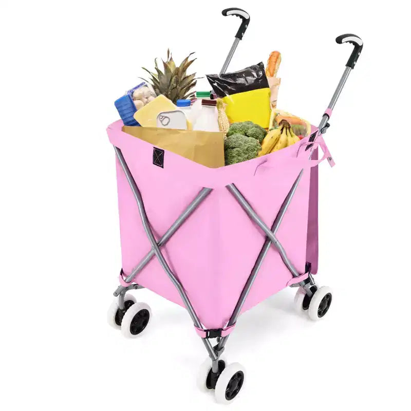 Carrello portaspesa pieghevole con borsa in tela rimovibile resistente all'acqua Nero/Blu