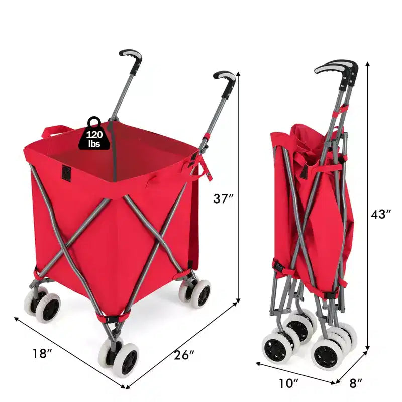 Carrello portaspesa pieghevole con borsa in tela rimovibile resistente all'acqua Nero/Blu