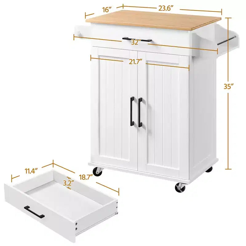 Isola per cucina carrello da cucina con portasciugamani e cassetto