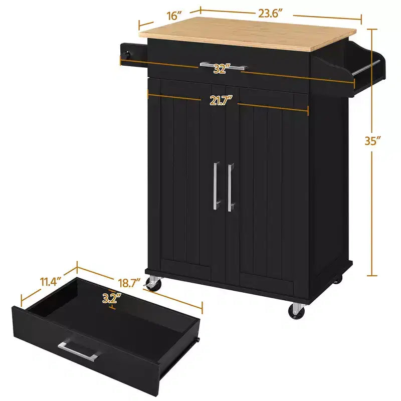 Isola per cucina carrello da cucina con portasciugamani e cassetto