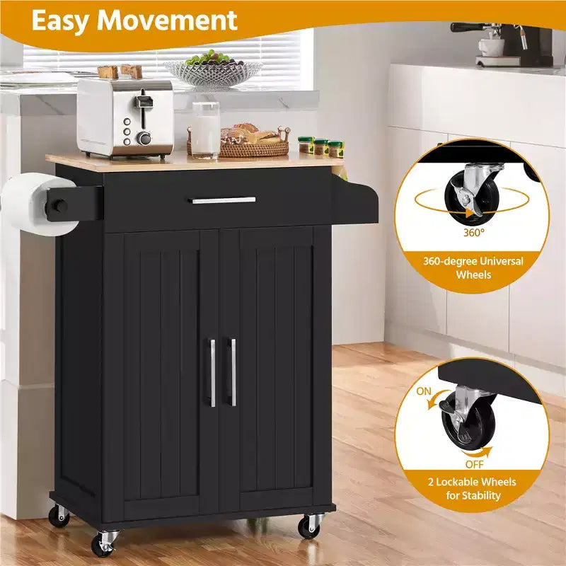 Isola per cucina carrello da cucina con portasciugamani e cassetto