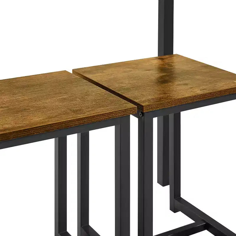 Set da Pranzo Salvaspazio Industriale Yaheetech 3 Pezzi, per Cucina, Sala da Pranzo