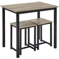 Set da Pranzo Salvaspazio Industriale Yaheetech 3 Pezzi, per Cucina, Sala da Pranzo