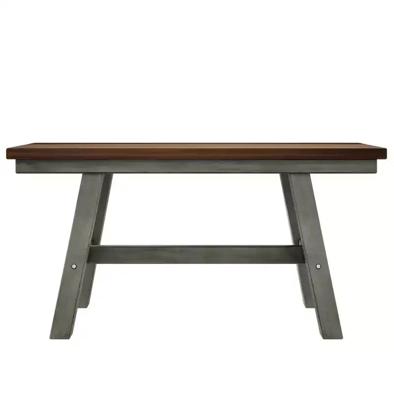 Set da 6 pezzi per tavolo da pranzo in legno stile rustico con panca lunga e 4 sedie da pranzo-ModernLuxe