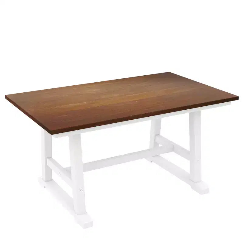 Set da 6 pezzi per tavolo da pranzo in legno stile rustico con panca lunga e 4 sedie da pranzo-ModernLuxe