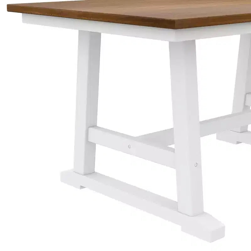 Set da 6 pezzi per tavolo da pranzo in legno stile rustico con panca lunga e 4 sedie da pranzo-ModernLuxe