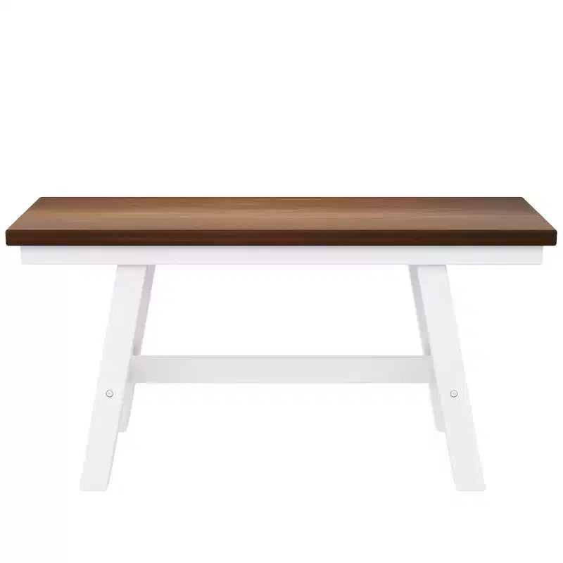Set da 6 pezzi per tavolo da pranzo in legno stile rustico con panca lunga e 4 sedie da pranzo-ModernLuxe