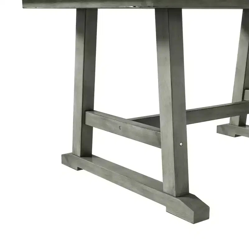 Set da 6 pezzi per tavolo da pranzo in legno stile rustico con panca lunga e 4 sedie da pranzo-ModernLuxe