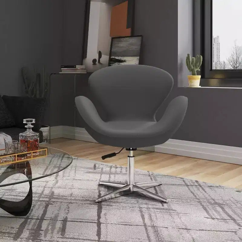 Set di 2 sedie girevoli regolabili in similpelle color lampone -