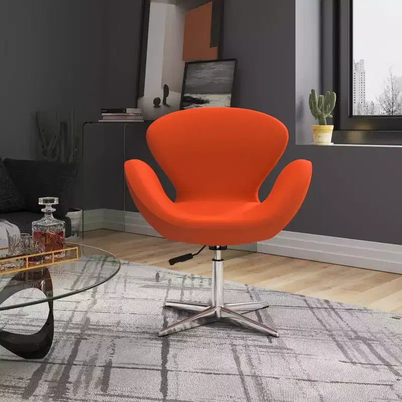 Set di 2 sedie girevoli regolabili in similpelle color lampone -