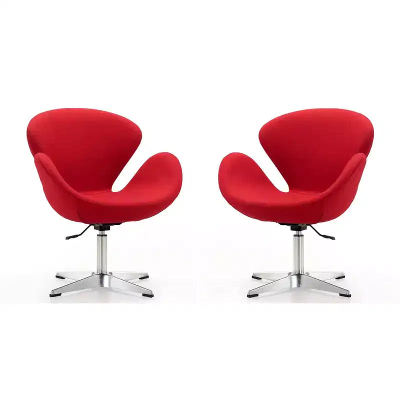 Set di 2 sedie girevoli regolabili in similpelle color lampone -