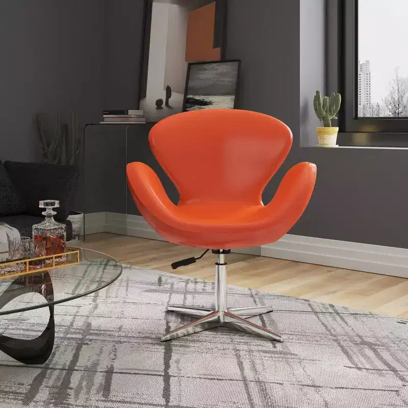 Set di 2 sedie girevoli regolabili in similpelle color lampone -