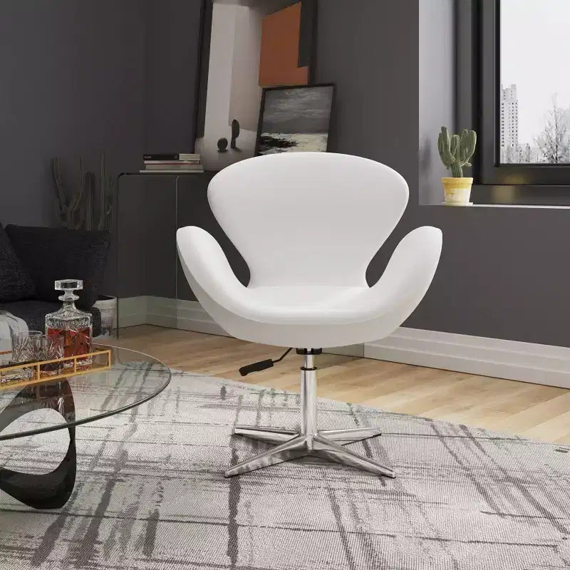 Set di 2 sedie girevoli regolabili in similpelle color lampone -