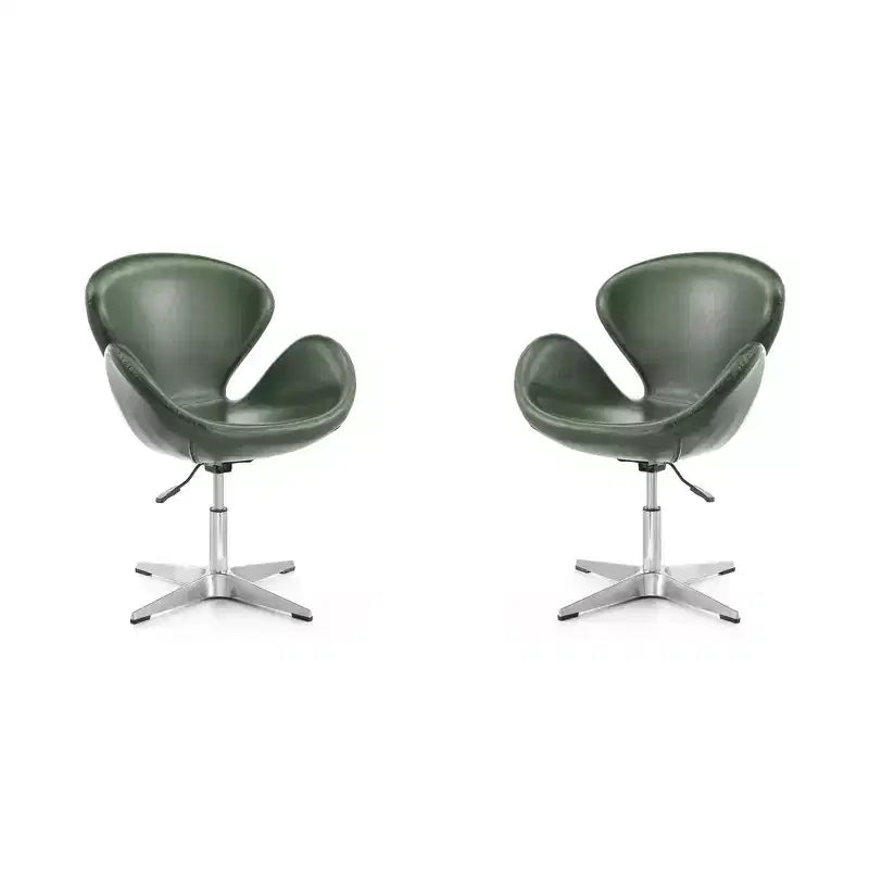 Set di 2 sedie girevoli regolabili in similpelle color lampone -